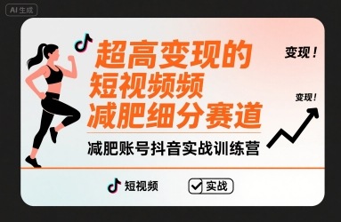 超高变现的短视频减肥细分赛道，减肥账号抖音实战训练营-亚特