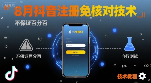 8月抖音注册免核对技术，不保证百分百，自测-亚特