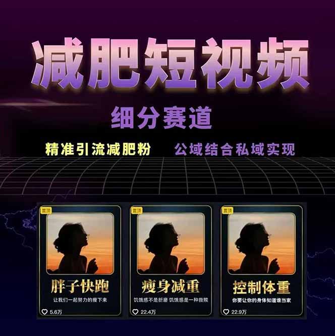 图片[1]-减肥短视频赛道运营课：素材准备-视频制作-引流变现全流程 (附素材-亚特