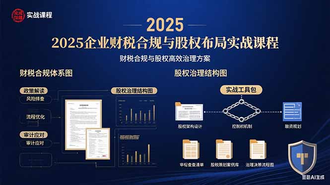 2025企业财税合规与股权布局的实战课程：财税合规与股权高效治理方案-亚特