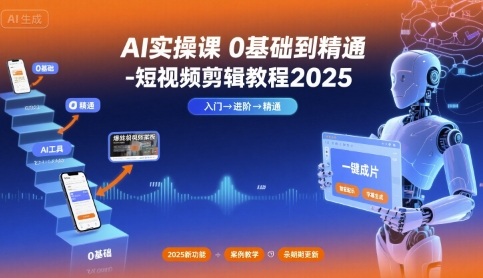 AI实操课0基础到精通-短视频剪辑教程2025-亚特