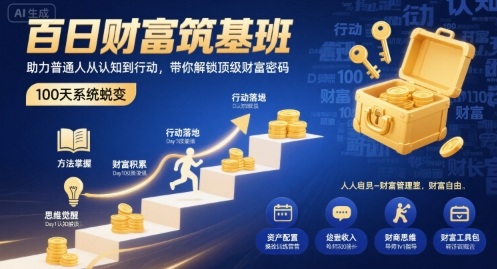 百日财富筑基班,助力普通人从认知到行动,带你解锁顶级财富密码-亚特