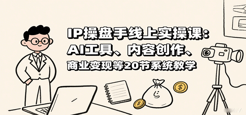 IP操盘手线上实操课：AI工具、内容创作、商业变现等20节系统教学-亚特