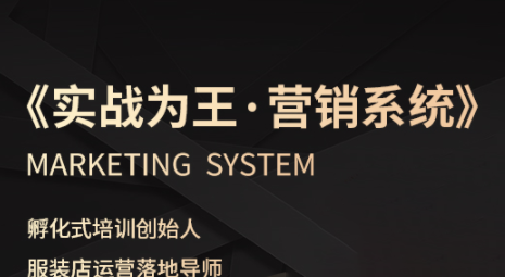 老杨·服装老板必修课《实战为王-营销系统》实现业绩被动式增长-亚特