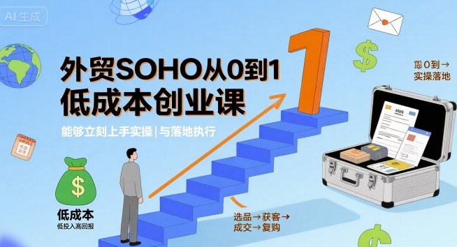 外贸SOHO从0到1低成本创业课,能够立刻上手实操与落地执行-亚特