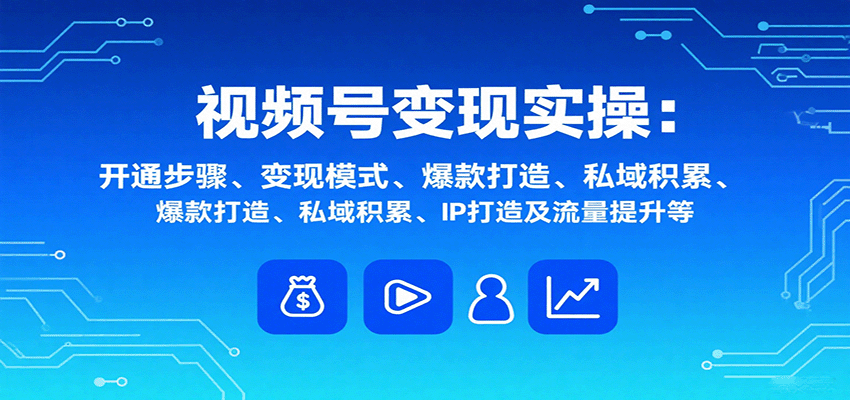 视频号变现实操，含开通步骤、变现模式、爆款打造、私域积累、IP打造及流量提升等-亚特