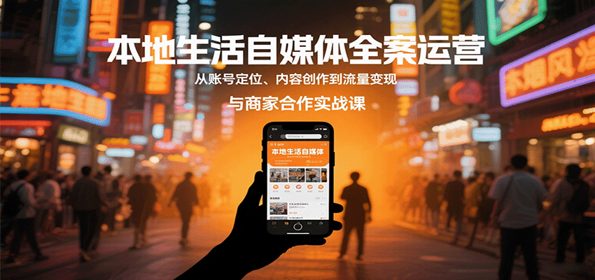 本地生活自媒体全案运营,从账号定位、内容创作到流量变现与商家合作实战课-亚特