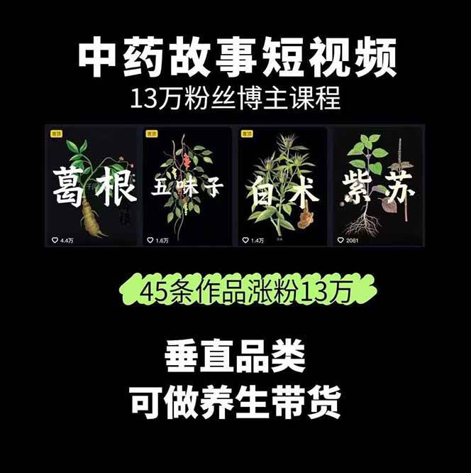 图片[2]-中药文化赛道：溯源故事开发，AI工具实战，平台运营，全方位解锁中医流量变现新路径-亚特
