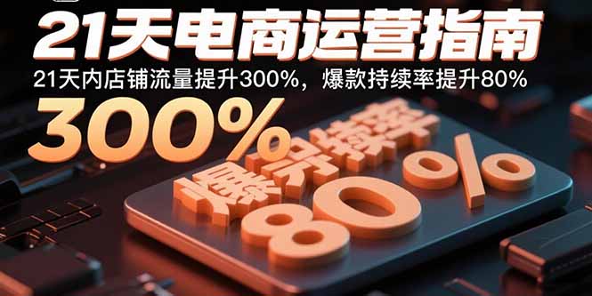 21天电商运营指南：21天内店铺流量提升300%，爆款持续率提升80%-亚特