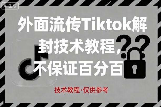 外面流传Tiktok解封技术教程，不保证百分百，具体自测-亚特