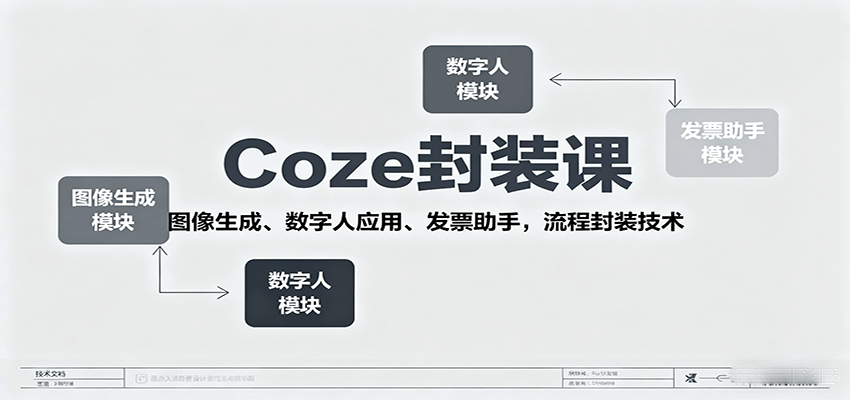 Coze封装课，图像生成、数字人应用、发票助手，流程封装技术-亚特