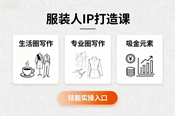 服装人IP打造课，文案创富+生活圈写作+专业圈写作+服装人专属+吸金元素+技能实操-亚特