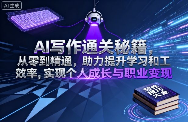 AI写作通关秘籍，从零到精通，助力提升学习和工作效率，实现个人成长与职业变现-亚特
