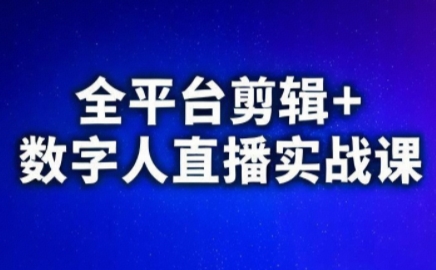 视频号、快手、抖音全平台剪辑+数字人直播实战课(更新9月)​-亚特