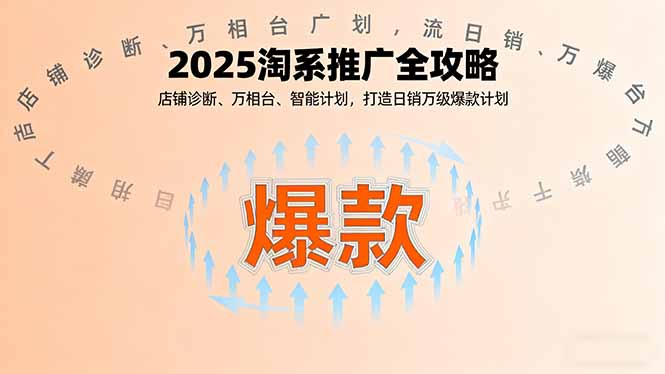 2025淘系推广全攻略，店铺诊断、万相台、智能计划，打造日销万级爆款计划-亚特
